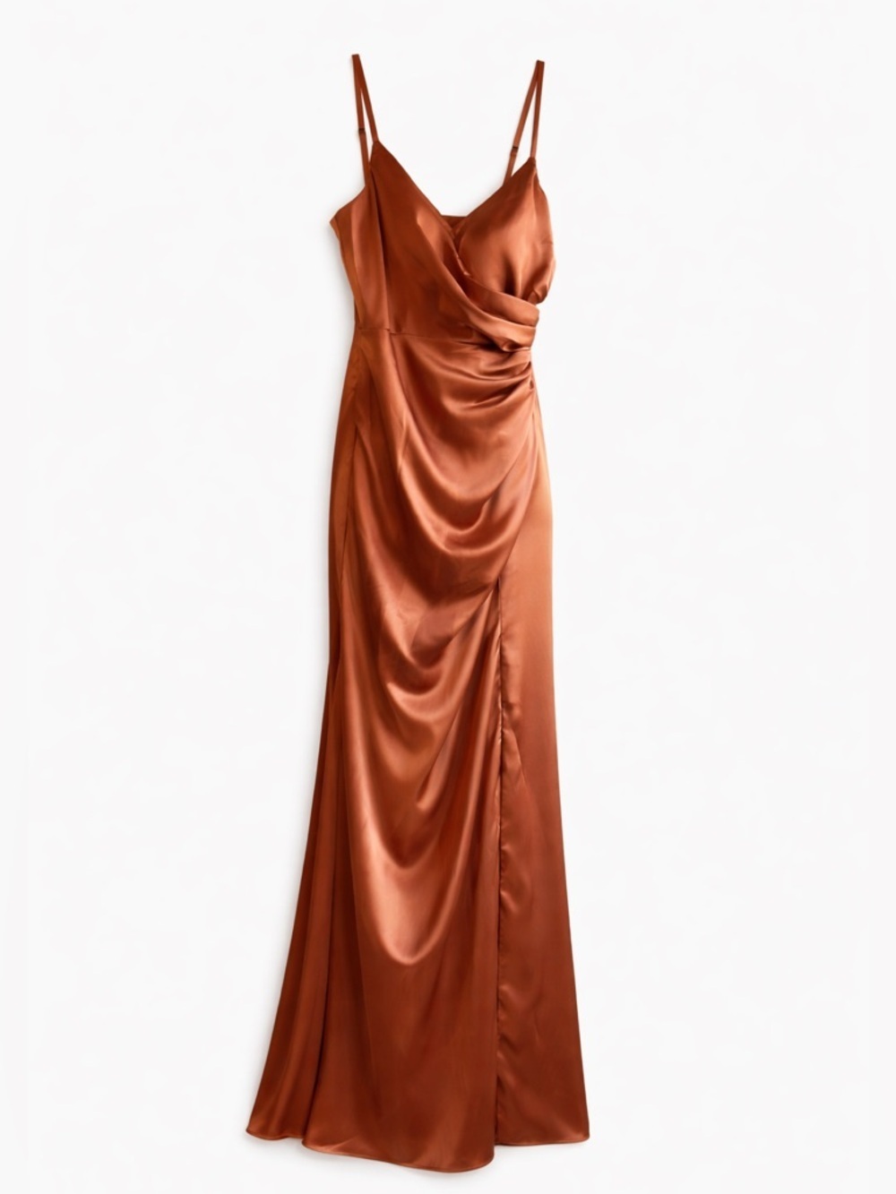 Revelry Copper Satin Dress Size 10 NWT Rory Formal Prom Bridesmaid Maxi Cowl